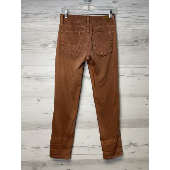 American Eagle Tomgirl Jeans Womens 0 Distressed Super Stretch Ripped Pants Deni - Picture 12 of 15